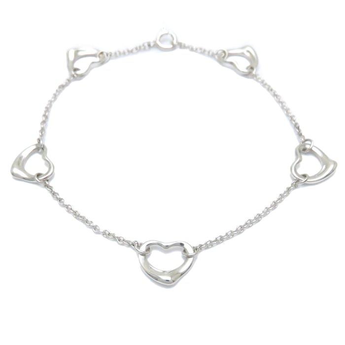 美品 ティファニー 5P オープンハート ブレスレット シルバー SV925刻印 TIFFANY&Co.（ティファニー） オープンハート ブレスレット 5P SV925