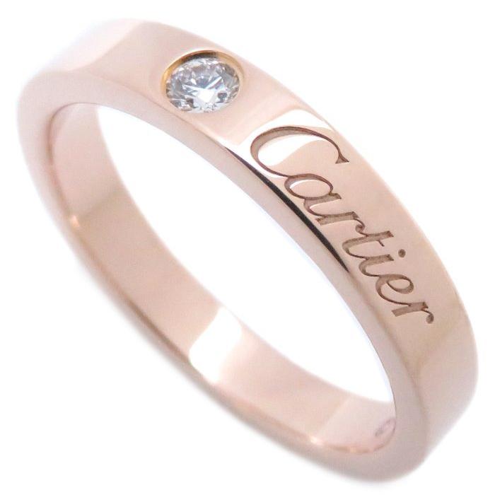 【訳あり品】 Cartier カルティエ エングレーブド リング 1Pダイヤモンド K18PG #48 8号 B4086400 3mm 750 ピンクゴールド 指輪/094152【中古】【BJ】 【LWH7867856251】(28292円)