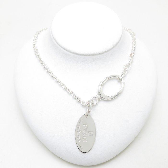 フェンディ FENDI ネックレス セレリア プレート ペンダント シルバー SV925/094242【中古】【BJ】 シルバー