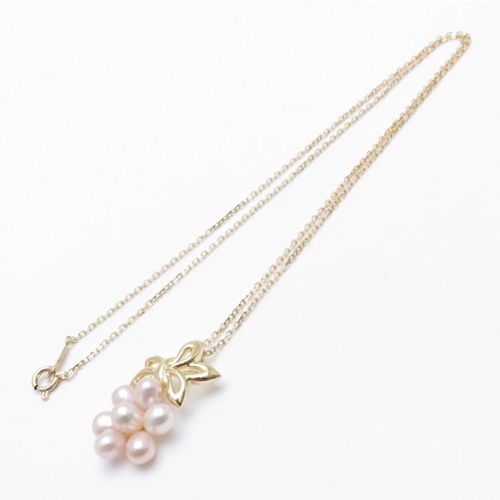 MIKIMOTO ミキモト ネックレス 葡萄モチーフ K18YG パール 真珠