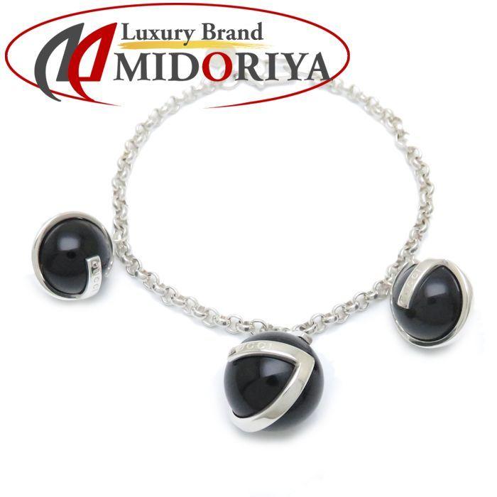 GUCCI グッチ ブレスレット オニキス Gモチーフ ボール SV925 シルバー /094984【中古】【BJ】