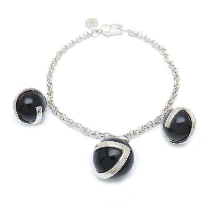 高評価続出！ GUCCI グッチ ブレスレット オニキス Gモチーフ ボール SV925 シルバー /094984【中古】【BJ】 【2602874306】(14990円)