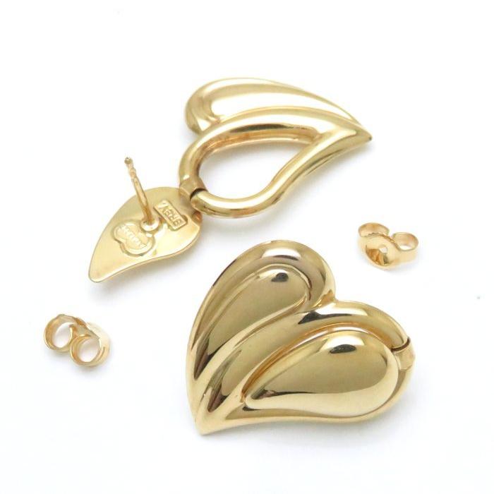 UNOAERRE ウノアエレ ピアス ハートモチーフ K14YG イエローゴールド/094988【中古】【BJ】 