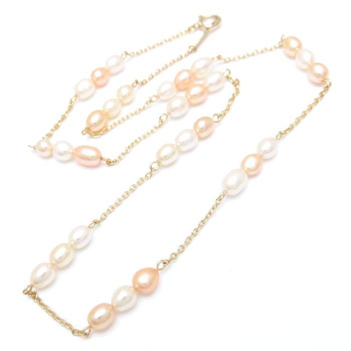 E024 K18 18金 TASAKI 田崎真珠 デザインネックレス 総重量23.2g ゴールデンパール TASAKI（タサキ） （美品）タサキ 田崎 ダイヤゴールデンパール
