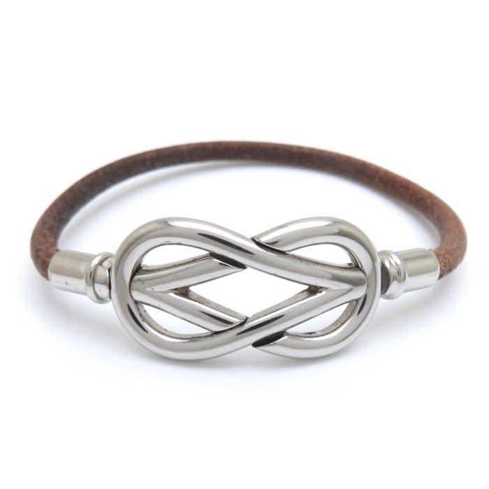 HERMES（エルメス） ジャンボブレスレット アタメ レザー 茶革