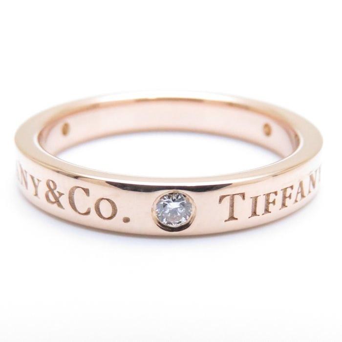 ティファニー TIFFANY&Co. フラットバンド リング 3Pダイヤモンド K18PG 9号 750 ピンクゴールド 指輪/095797