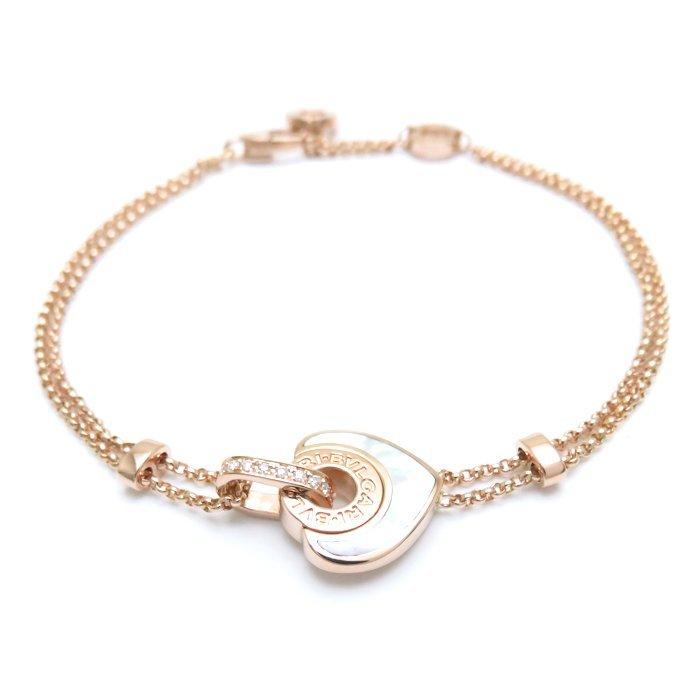 【希少品】 ブルガリ BVLGARI クオーレ ブレスレット SM ホワイトシェル ダイヤモンド K18PG 353031 750 ピンクゴールド/095838【中古】【BJ】 【HO2468921370】(88780円)