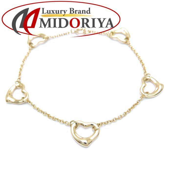 TIFFANY&Co. ティファニー オープンハート 5P ブレスレット K18YG 750 