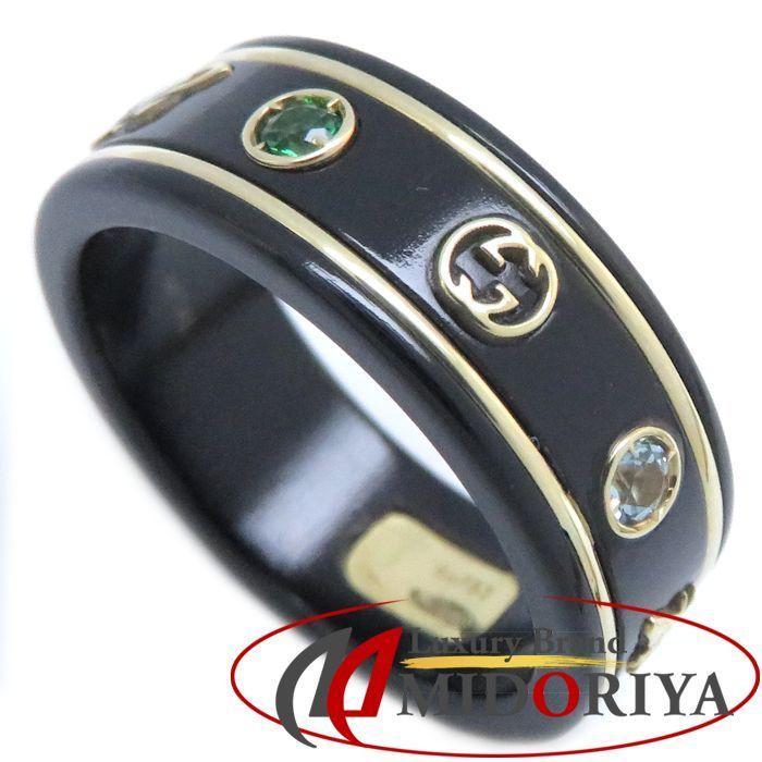 GUCCI グッチ ジェムストーン付き アイコン リング 527095 K18YGx