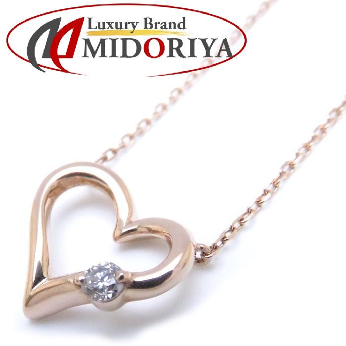 ヨンドシー 4℃ ハート ネックレス 1Pダイヤモンド K18PG ピンク