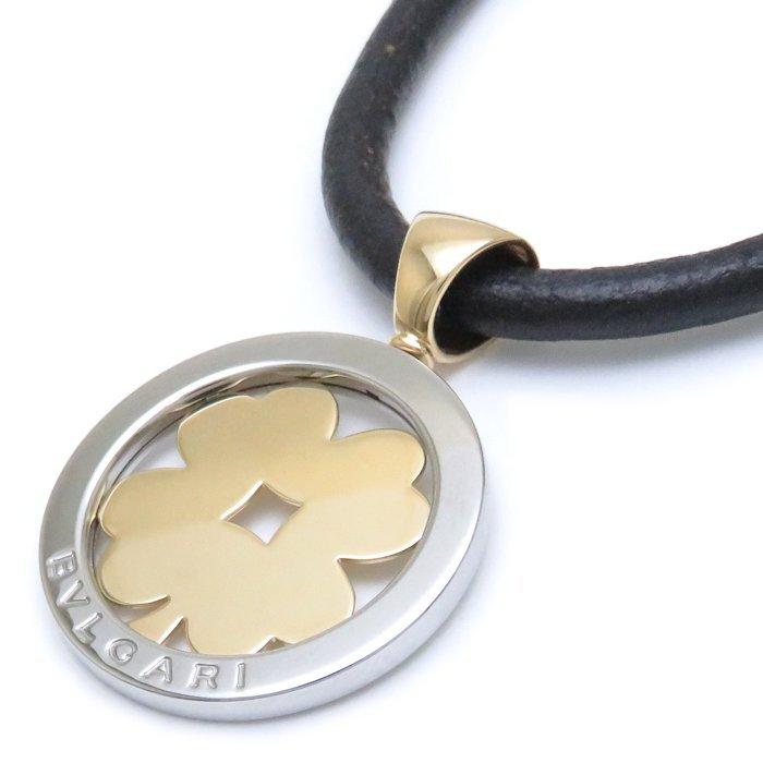 ブルガリ BVLGARI トンドクローバー レザーチョーカー ネックレス