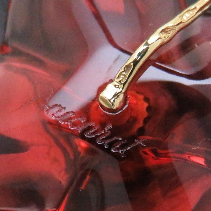 バカラ Baccarat クリスタルネックレス フラワーモチーフ ワイン バカラ Baccarat クリスタルネックレス フラワーモチーフ ワイン