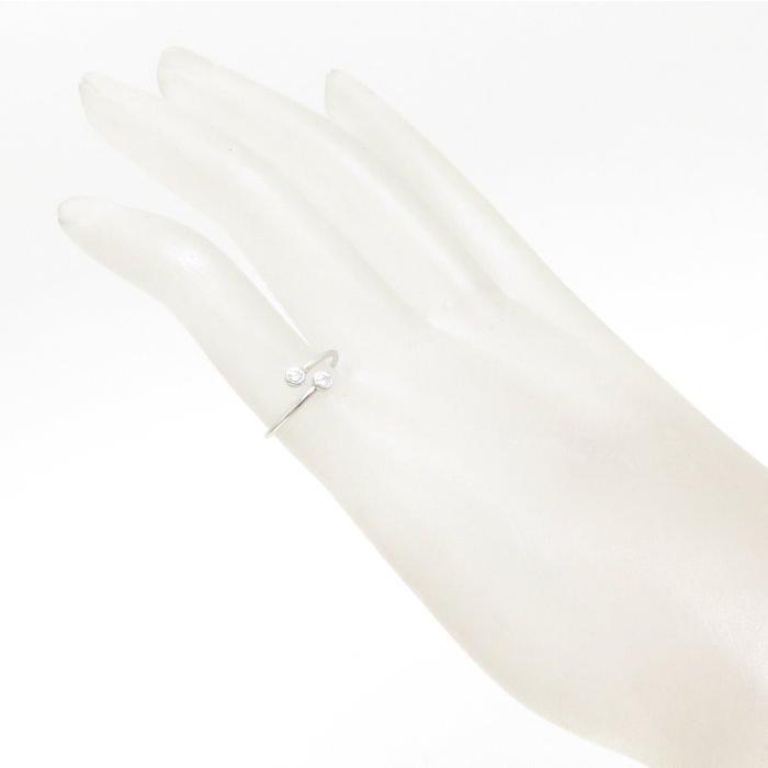 TIFFANY&Co. ティファニー フープ リング 2Pダイヤモンド Pt950 7.5号  
