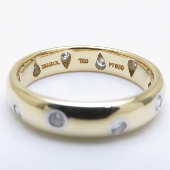 TIFFANY&Co. ティファニー ドッツ リング 10Pダイヤモンド K18YGxPt950 