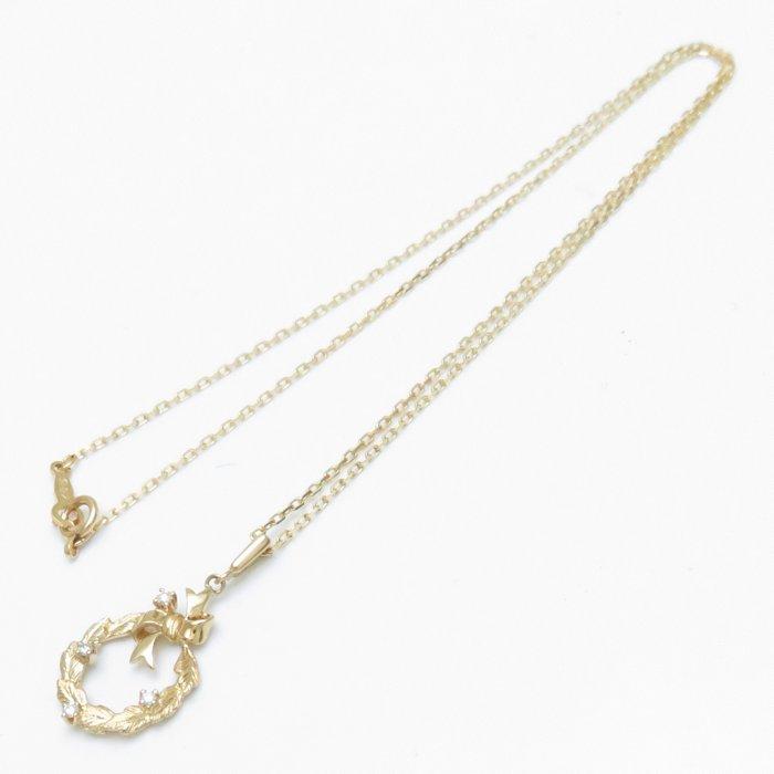 ミキモト　リース　ダイヤモンドペンダント MIKIMOTO ミキモト ネックレス リースモチーフ ダイヤモンド0.06
