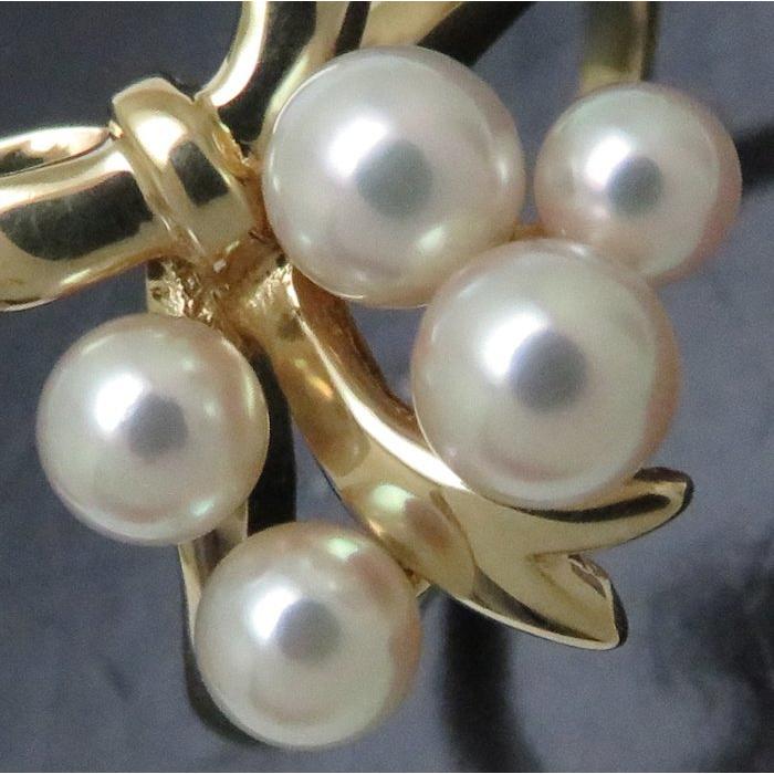 2017 ミキモトパールリングK18YGイエローゴールド8号4.6mm MIKIMOTO ミキモト K18YG 18金イエローゴールド アコヤパール2P 真珠