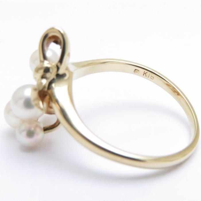MIKIMOTO（ミキモト） パールリング K18YG 8号 真珠3〜4ミリ 5珠