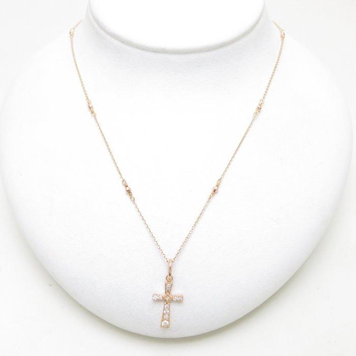 agete ゴールド クロスネックレス