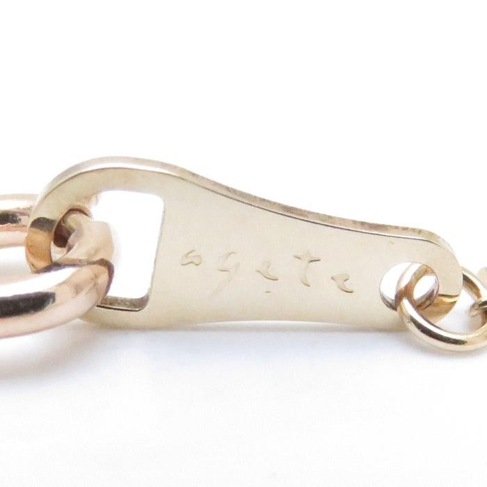 agete アガット ダイヤモンド クロス ネックレス K18PGxK10YG  