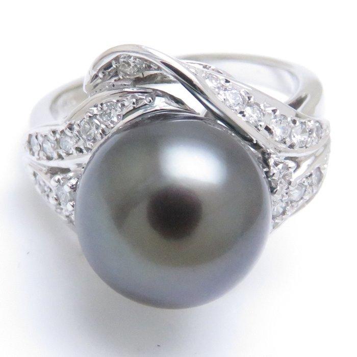 MIKIMOTO（ミキモト） ブラックパールリング Pt900 11号 ブラック