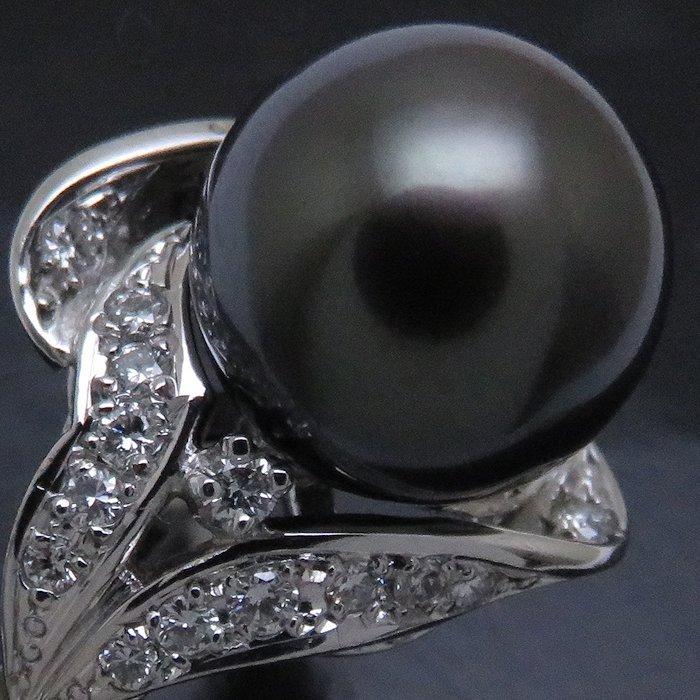 MIKIMOTO（ミキモト） ブラックパールリング Pt900 11号 ブラック