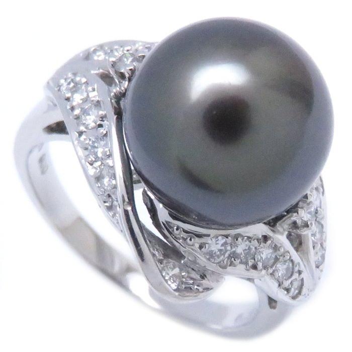 MIKIMOTO ミキモト ブラックパールリング Pt900 11号 ブラックパール 