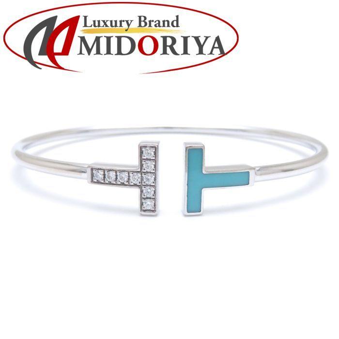 TIFFANY&Co. ティファニー Tワイヤー バングル ダイヤxターコイズ 