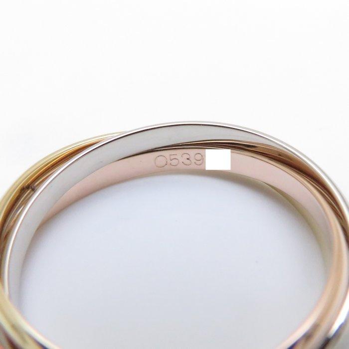 Cartier　ゴールド　 3連リング Cartier カルティエ トリニティ リング XS K18スリーカラー