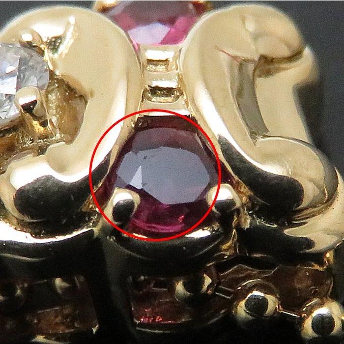 CELINE セリーヌ ネックレス ルビー ダイヤモンド0.07ct K18YG CELINE セリーヌ ネックレス ルビー ダイヤモンド0.07ct K18YG