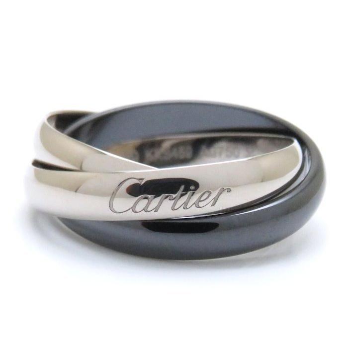 Cartier（カルティエ） トリニティ リング K18WGxブラックセラミック