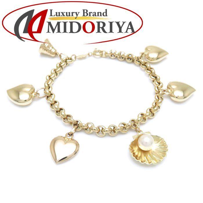 UNOAERRE ウノアエレ ブレスレット 6チャーム K18YG パール ハート  