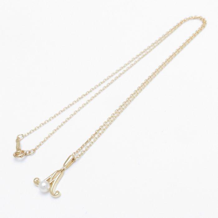 MIKIMOTO（ミキモト） イニシャル ペンダント ネックレス M K18YG