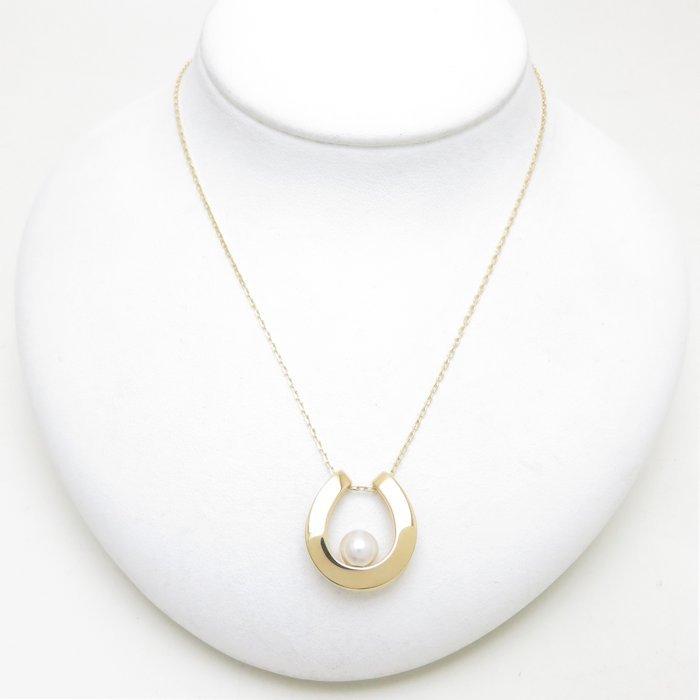 MIKIMOTO ミキモト ホースシュー ネックレス K18YG パール6.5 MIKIMOTO ミキモト ホースシュー ネックレス K18YG パール6.5