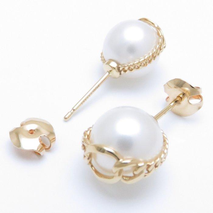 TASAKI 田崎真珠 ストレッチド EC-3876 パールピアス K18YG 真珠10ミリ 