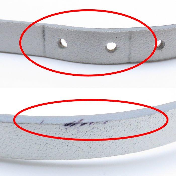 HERMES エルメス ホワイト レザーブレスレット　アピ レザーブレスレット 《ビーアピ》 ドゥブルトゥール - ホワイト