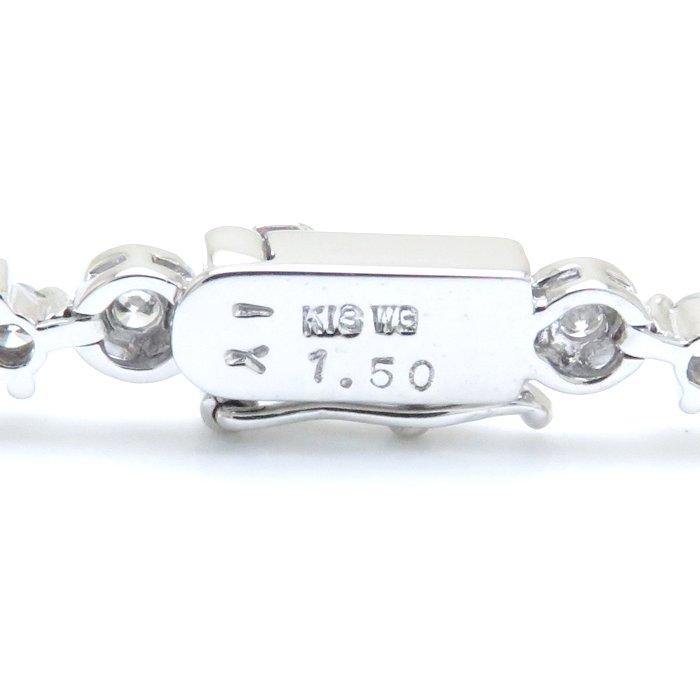 ライン LINE ダイヤモンドブレスレット K18WG ダイヤモンド1.50ct 