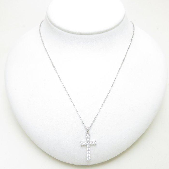 MIKIMOTO（ミキモト） ダイヤモンドクロスネックレス K18WG ダイヤ0.25