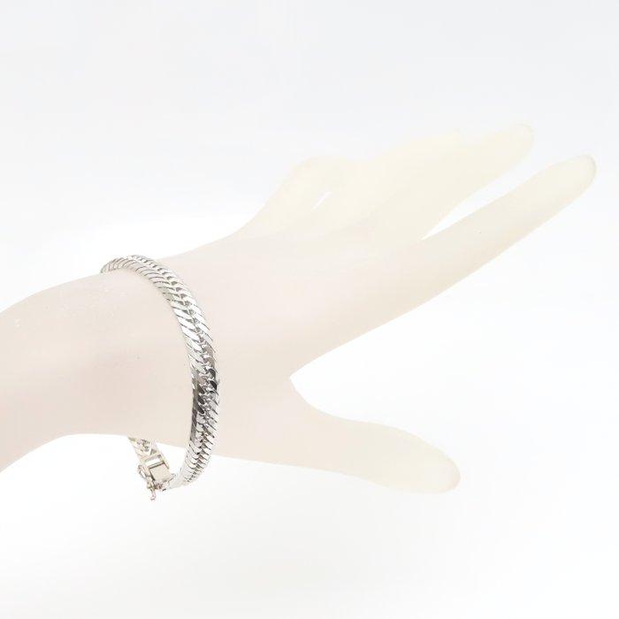 ヨ*シ様 【ホワイトゴールド高騰中】　美品　K18WG　喜平ブレスレット　18c 喜平ブレスレット K18WG ホワイトゴールド メンズ 6面 ダブル 18cm