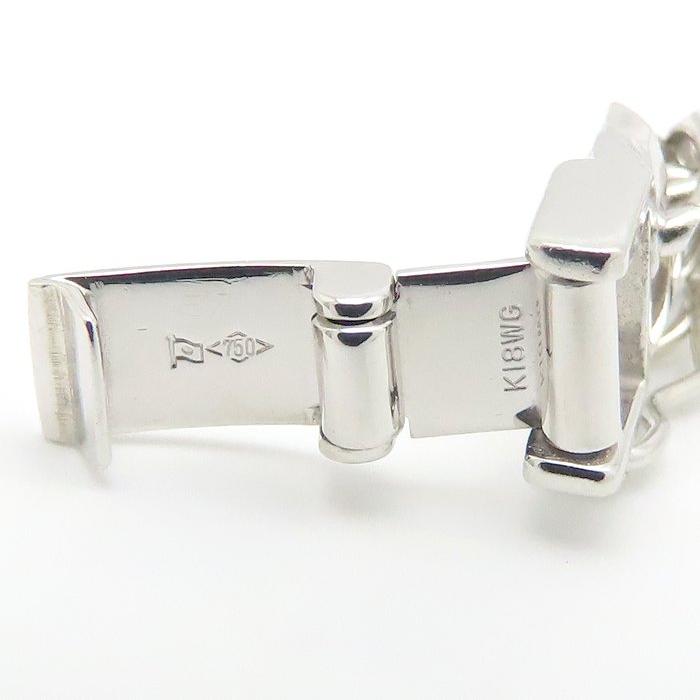 ヨ*シ様 【ホワイトゴールド高騰中】　美品　K18WG　喜平ブレスレット　18c 喜平ブレスレット K18WG ホワイトゴールド メンズ 6面 ダブル 18cm