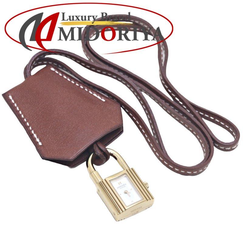 電池交換済】 エルメス ケリーウォッチ ブラックレザー 黒文字盤