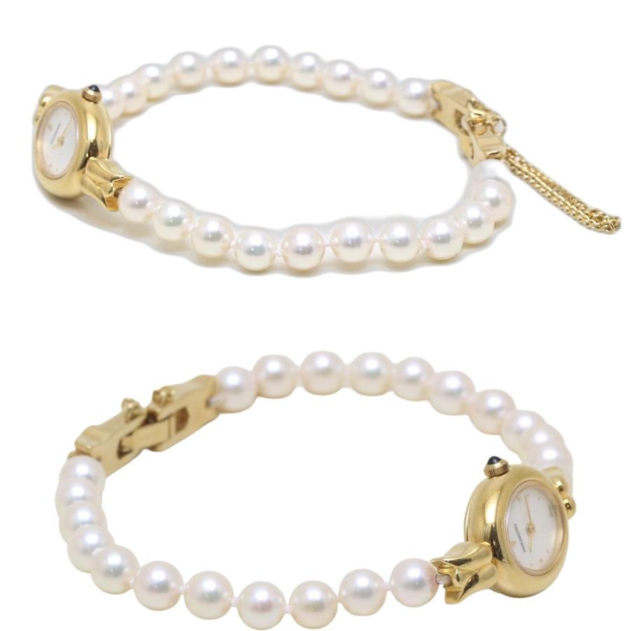 MIKIMOTO ミキモト パールブレスウォッチ NNS−17PF 1E20−3041【中古  