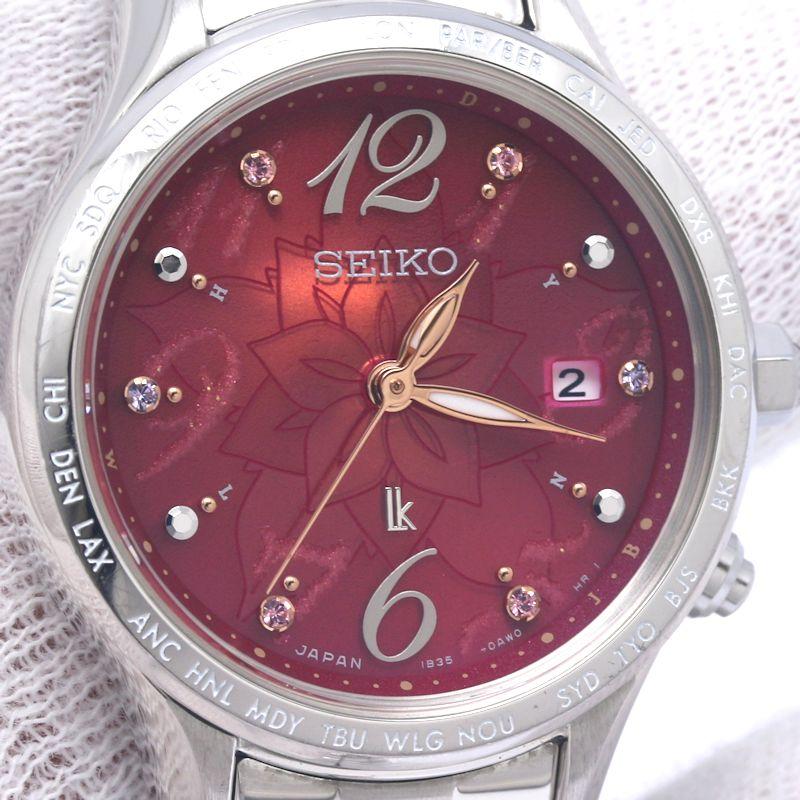 【限定】SEIKO ルキア 腕時計 電波ソーラー 1B35-0AH0 レッド調 SEIKO（セイコー） 【稼働品】 LUKIA ルキア 1B35-0AA0 時計 腕時計