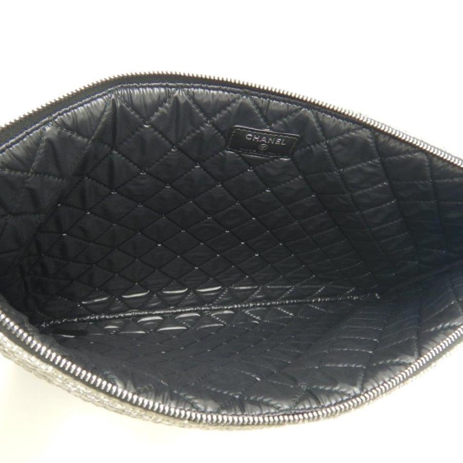中古 CHANEL シャネル ドーヴィル クラッチバッグ ツイード