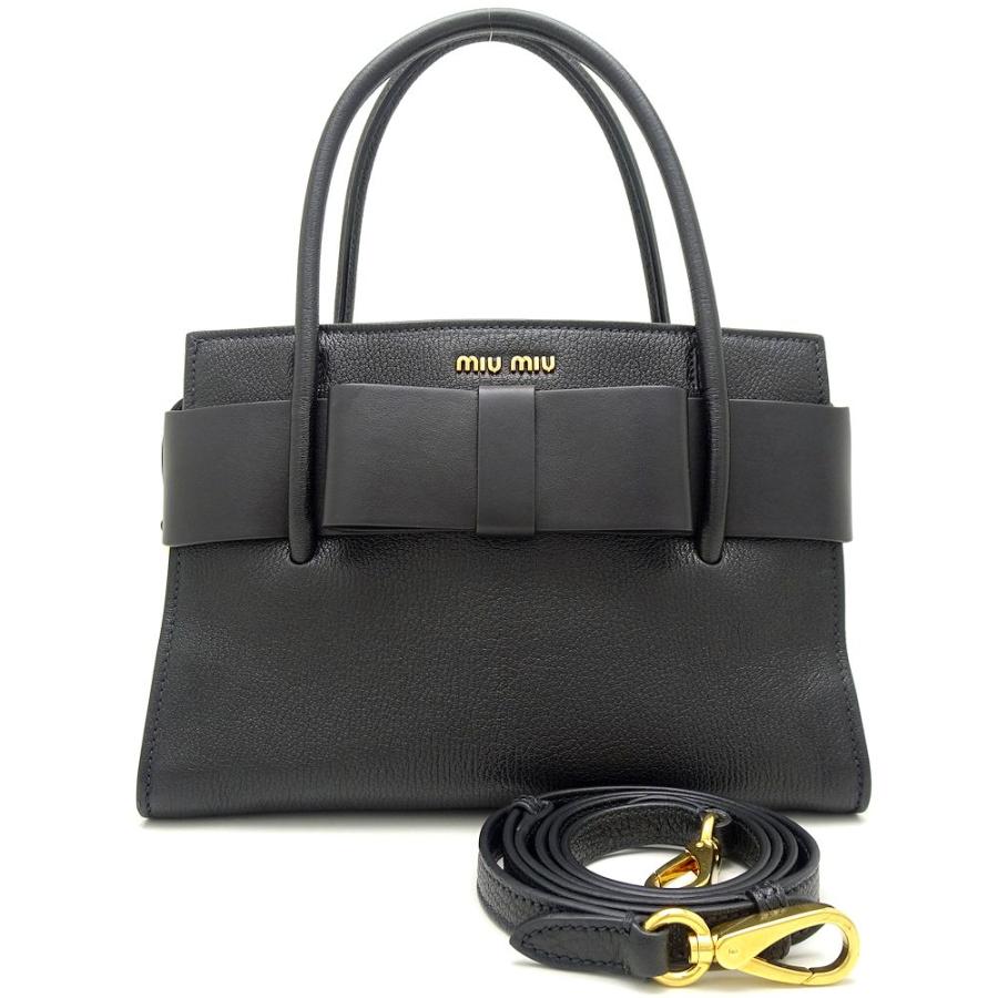 miu ミュウミュウ MIUMIU 5BA056 マドラスフィオッコ レザー NERO 