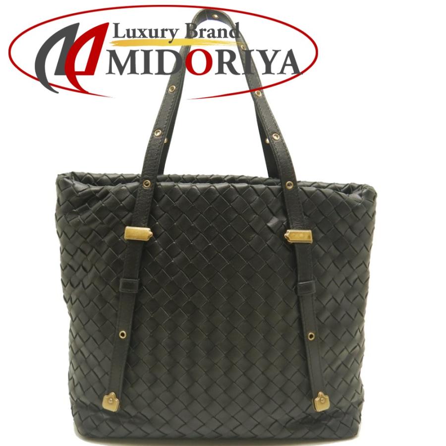 BOTTEGA VENETA ボッテガヴェネタ BOTTEGAVENETA イントレチャート トートバッグ 162937 レザー 黒 ...