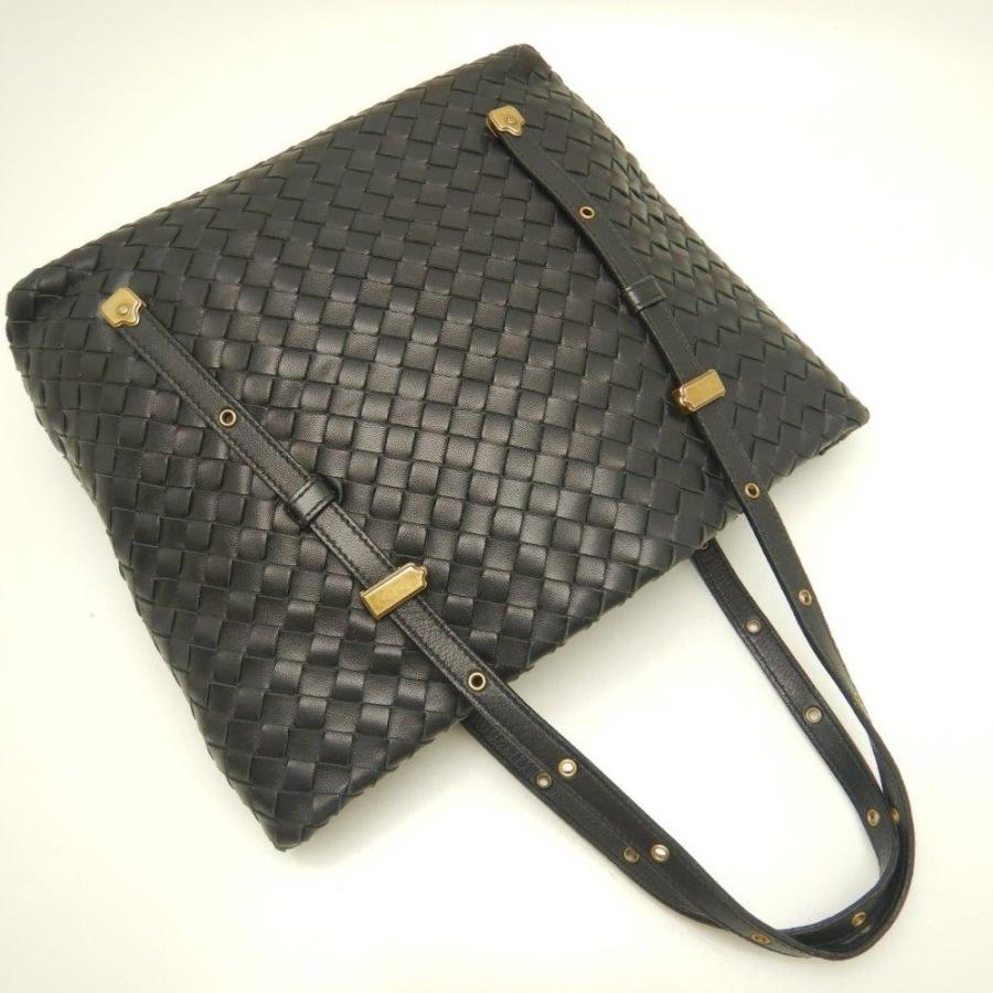 BOTTEGA VENETA ボッテガヴェネタ BOTTEGAVENETA イントレチャート トートバッグ 162937 レザー 黒 ...