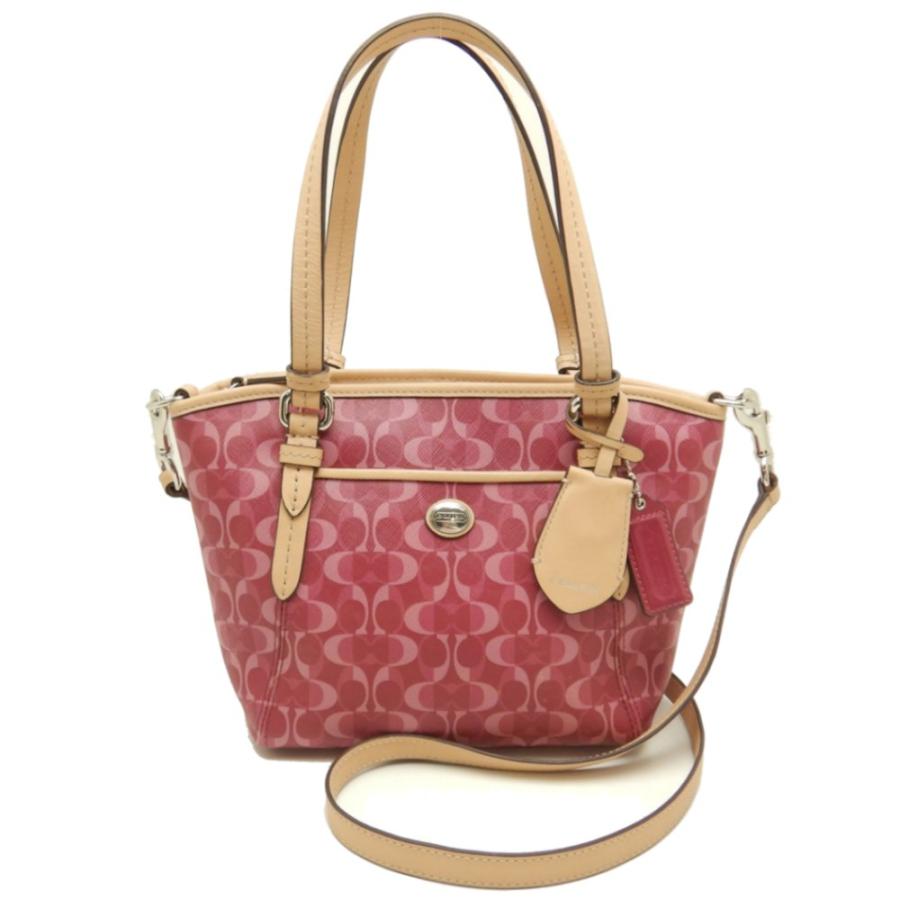 COACH（コーチ） COACH F26401 2WAY トートバッグ PVC×レザー ピンク