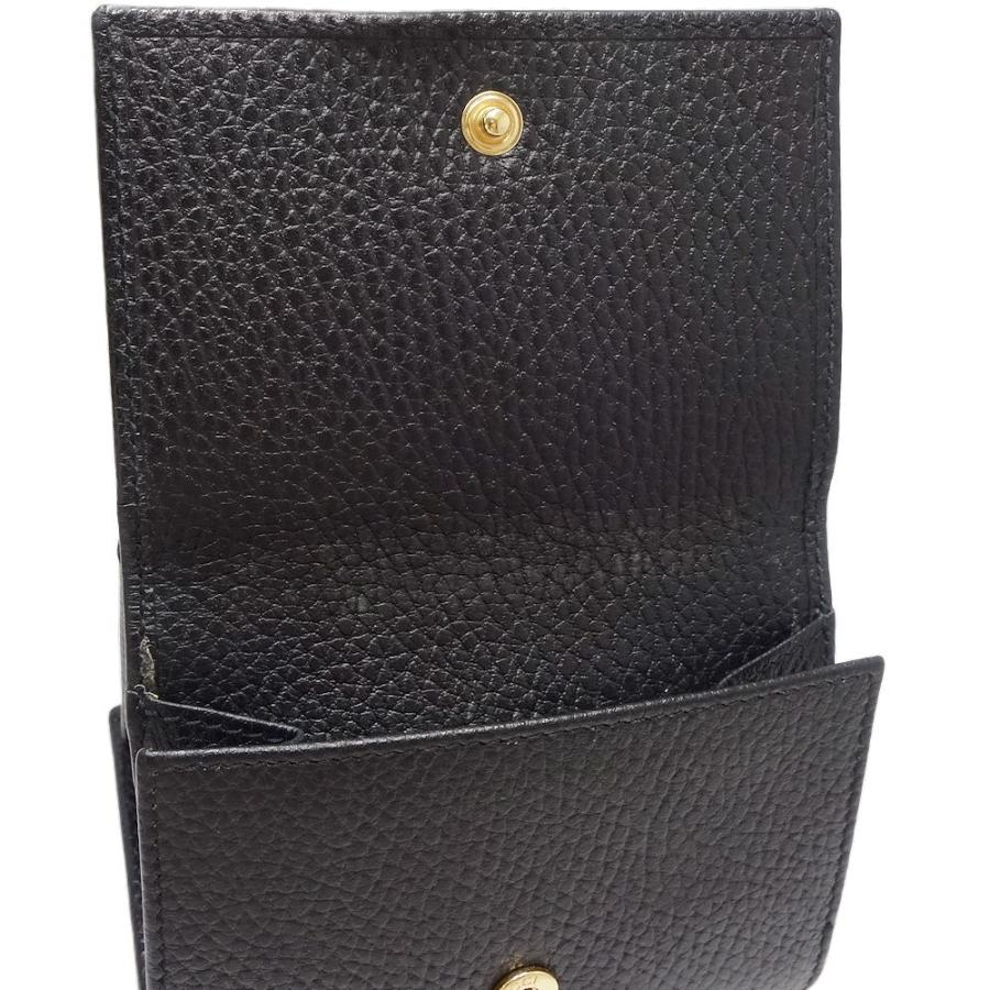 ◇極美品◇グッチ　三つ折り財布　474746　GGマーモント　レザー　ブラック GUCCI（グッチ） プチマーモント コンパクトウォレット 474746 三