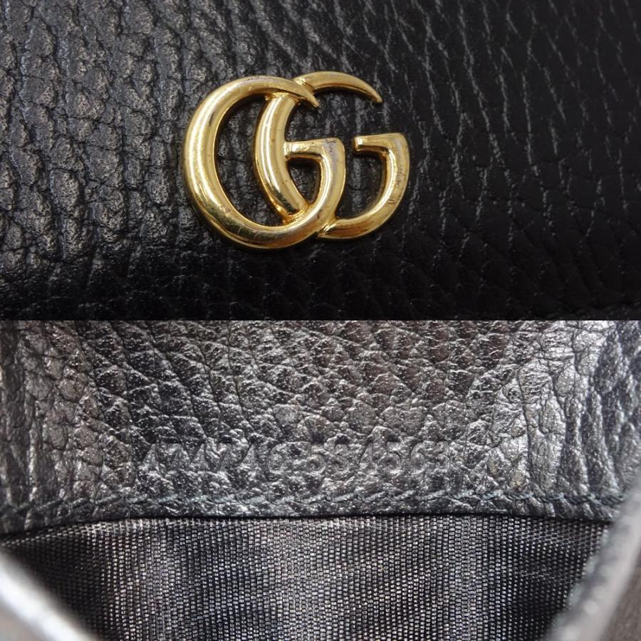 ◇極美品◇グッチ　三つ折り財布　474746　GGマーモント　レザー　ブラック GUCCI（グッチ） プチマーモント コンパクトウォレット 474746 三