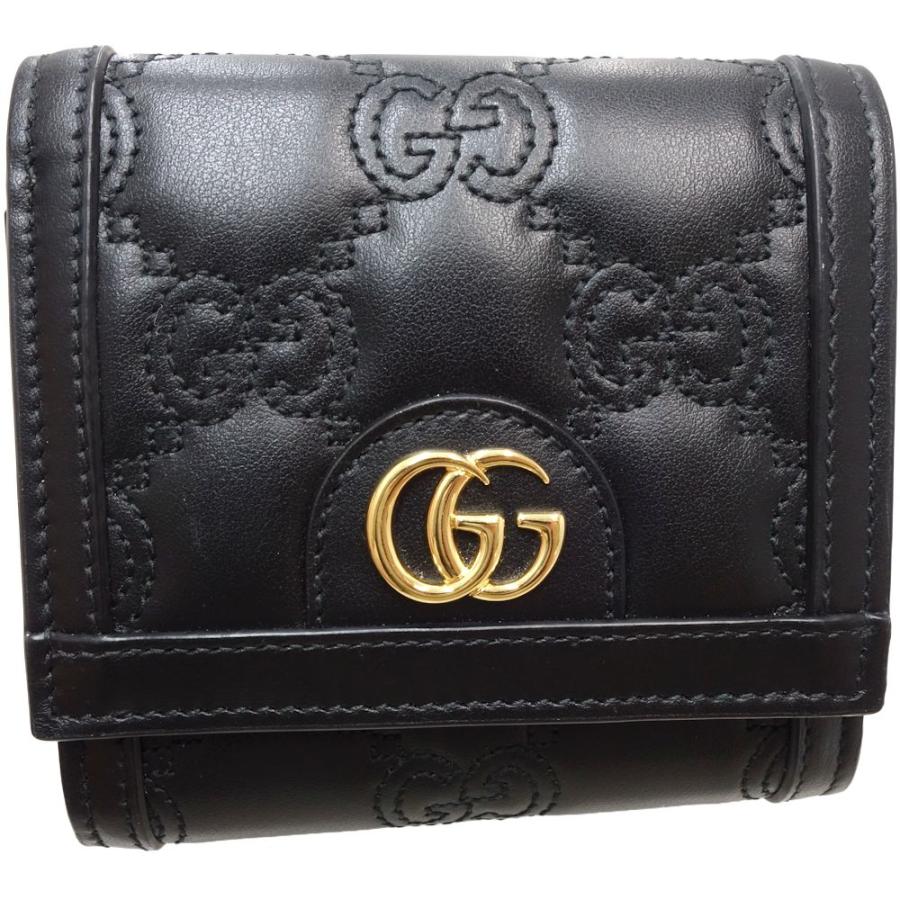 GUCCI グッチ カードケースウォレット 723799 二つ折り財布 レザー  ブラック/180260【中古】 GUCCI（グッチ） カードケースウォレット 723799 二つ折り財布 レザー